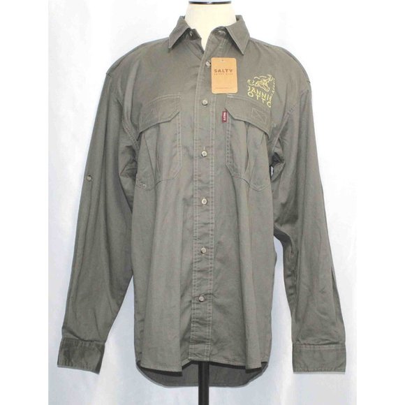 Jannie Otto Safaris Africa Button Embroidered Olive Vented‎ Shirt Womens Size Sm - Picture 1 of 6